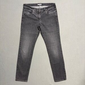 Eileen Fisher Gray Skinny Jeans Size 8P Petite Stretch Denim Mid Rise